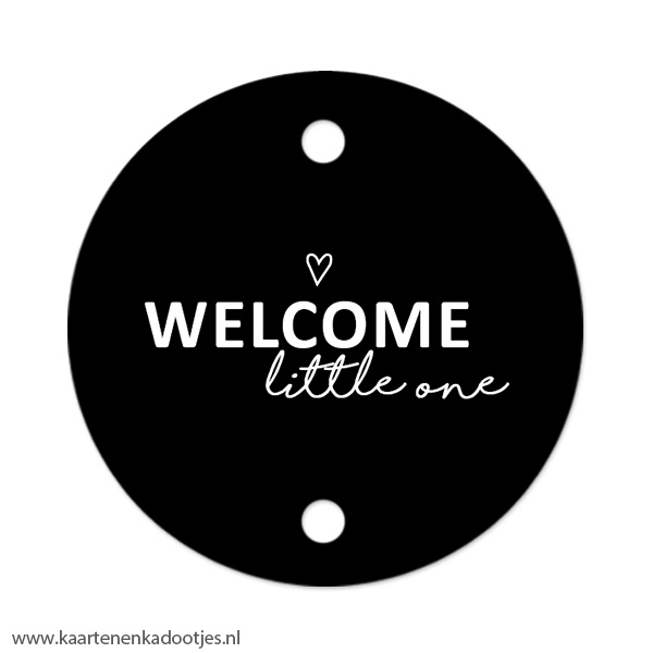Kadolabel rond 70 mm welcome little one