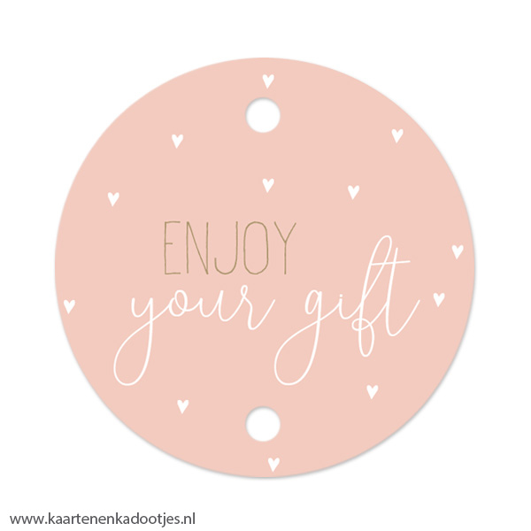 Kadolabel rond 70 mm enjoy your gift
