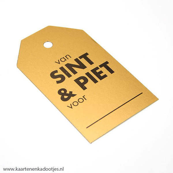 Kadolabel metallic goud van Sint & Piet voor