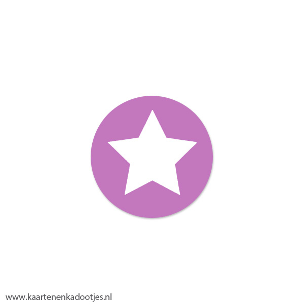 8 Stickers rond 30 mm ster violet/wit