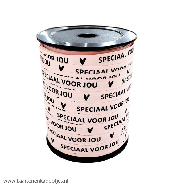 Krullint 10 mm speciaal voor jou zachtroze/zwart 3 meter