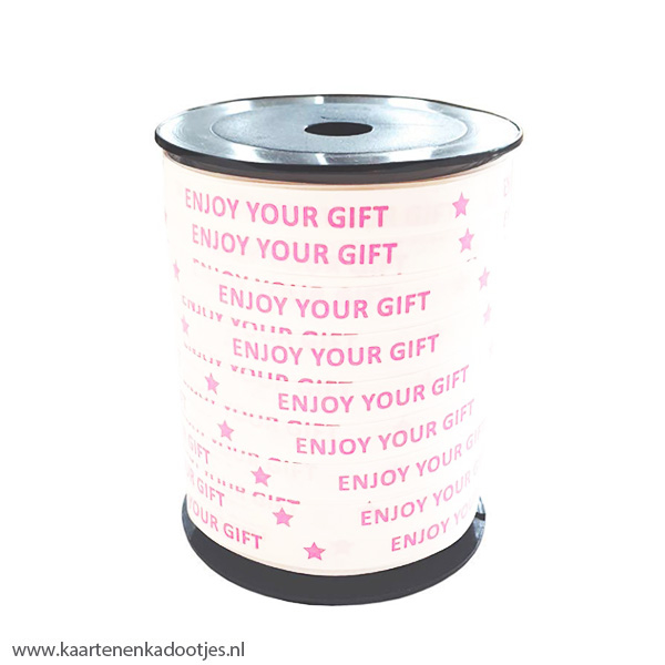 Krullint 10 mm enjoy your gift wit/pink 3 meter