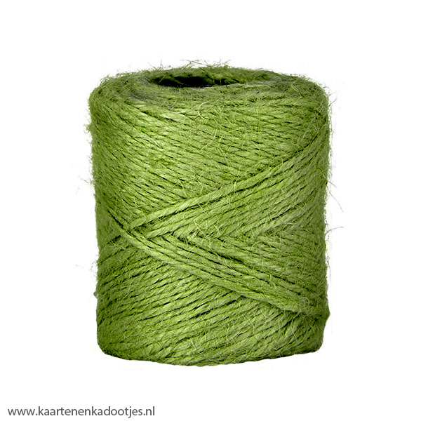 Jute bindtouw 2 mm groen 3 meter