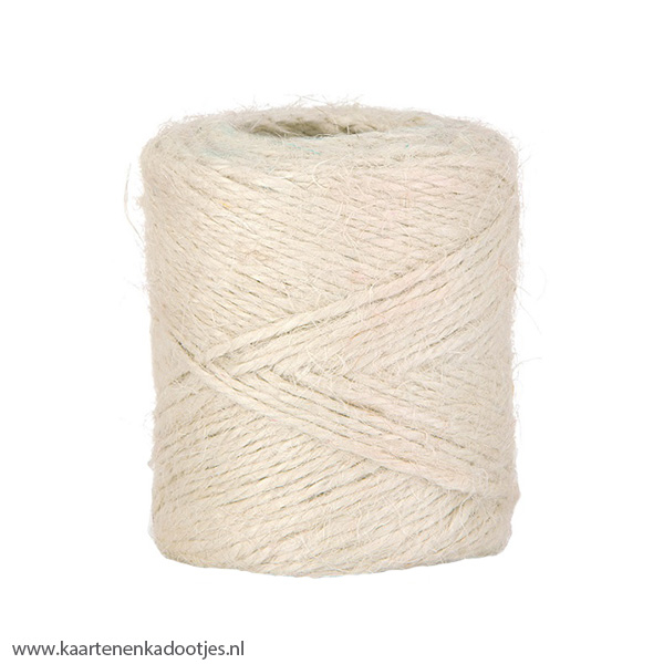 Jute bindtouw 2 mm natuurwit 3 meter