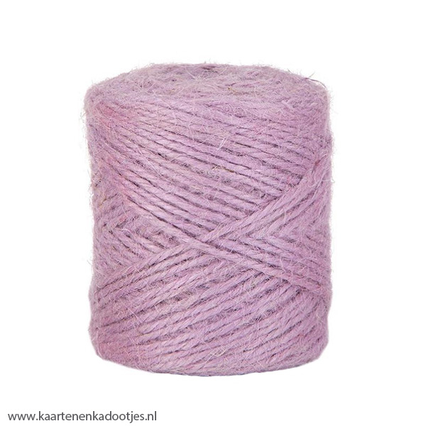 Jute bindtouw 2 mm lila 3 meter