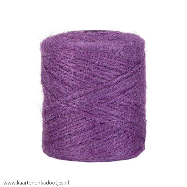 Jute bindtouw 2 mm paars 3 meter