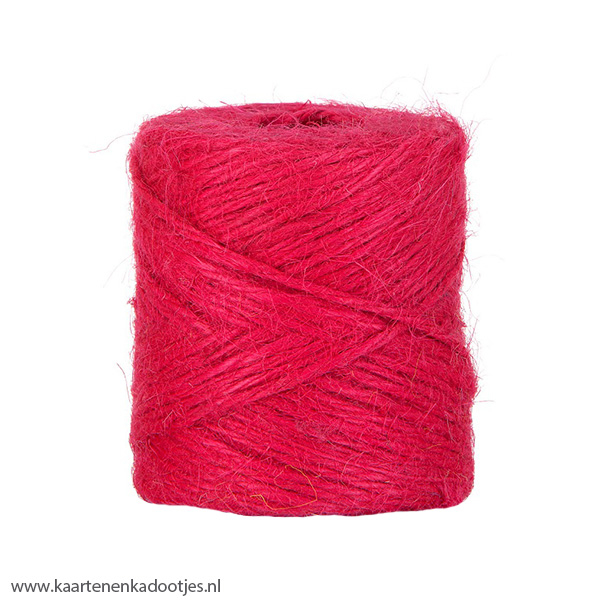 Jute bindtouw 2 mm fuchsia 3 meter
