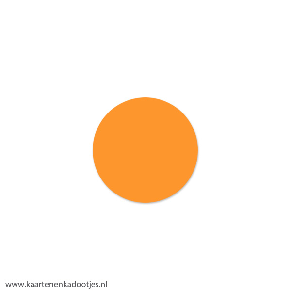 12 Stickers rond 27 mm neon oranje blanco