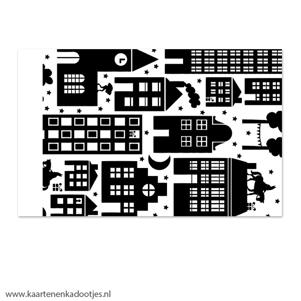 Kadozakje large 17x25 cm Sint in the city wit/zwart
