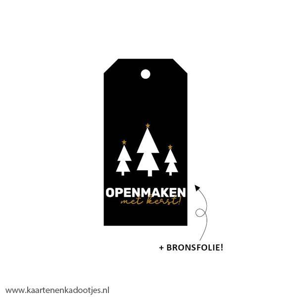 Kadolabel openmaken met Kerst bronsfolie