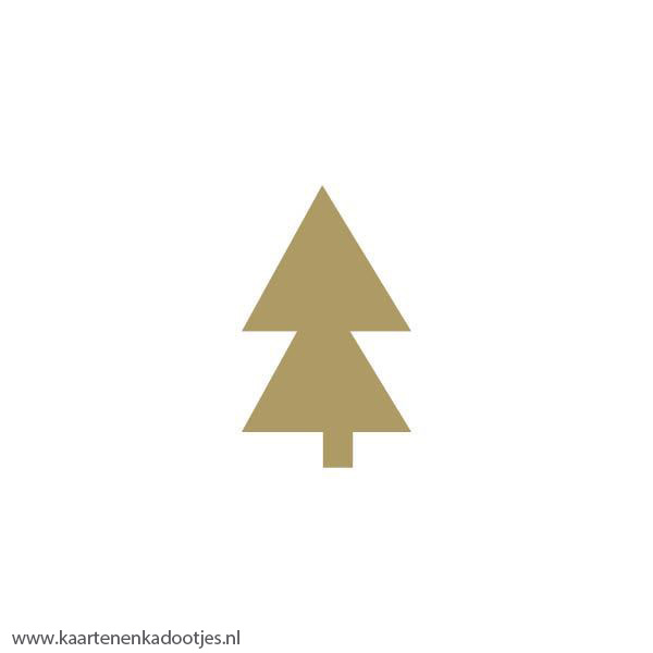 6 Stickers kerstboom 30x50 mm goudfolie
