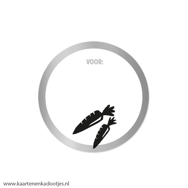 5 Stickers rond 50 mm winterpenen zilverfolie mat