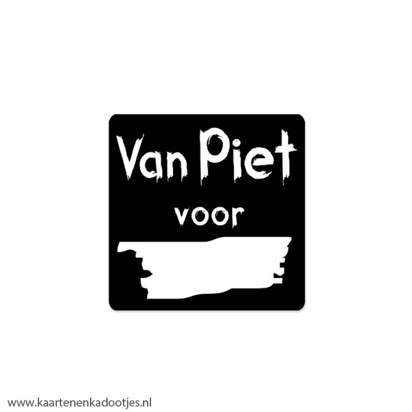 6 Stickers vierkant 45x45 mm van Piet voor