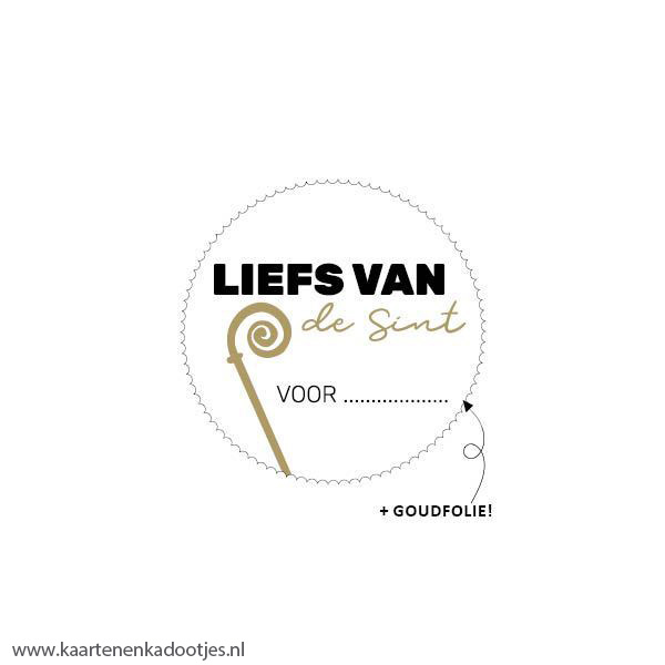 6 Stickers rond 44 mm liefs van de Sint voor goudfolie