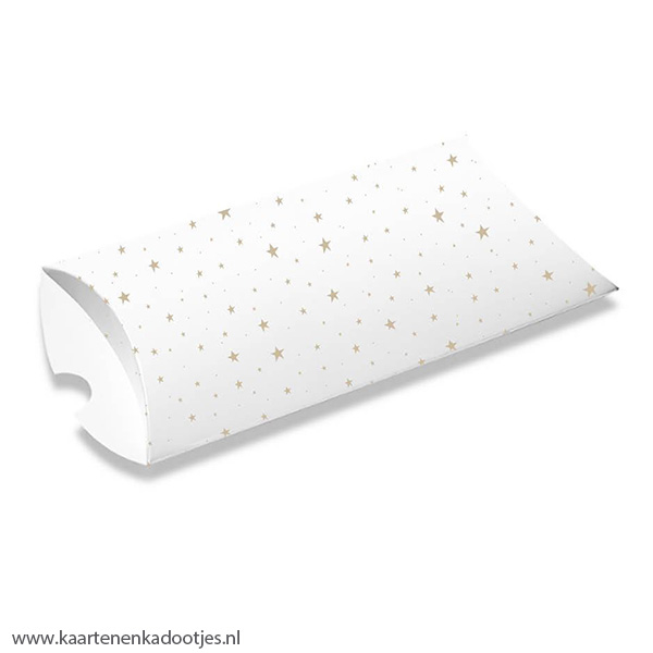 Gondeldoosje 25x11 cm little stars wit/goudfolie