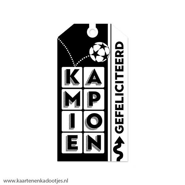 Kadolabel medium kampioen voetbal
