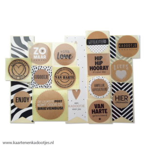 15 Stickers kraft assorti