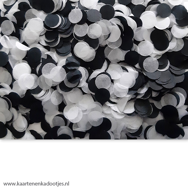 Confetti 1 gram zwart/wit - Kaarten