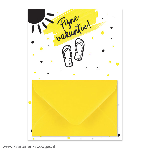 Geldkaart fijne vakantie slippers - diverse envelopkleuren