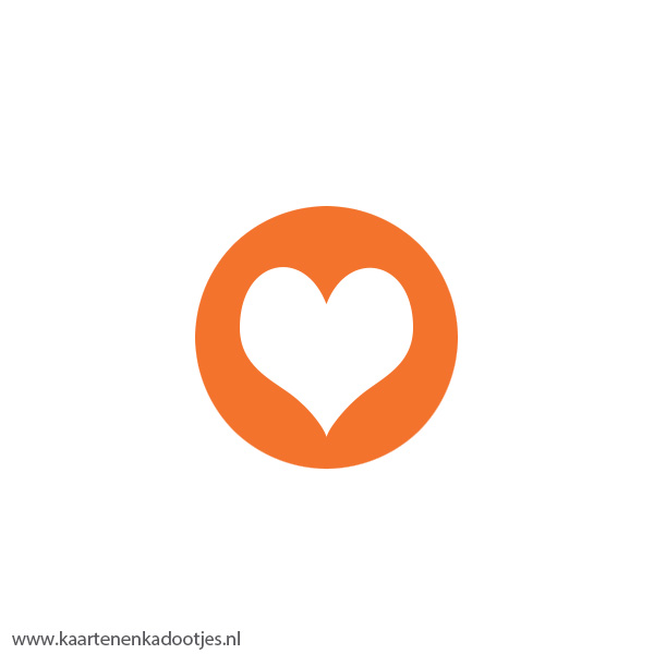 8 Stickers rond 30 mm hart oranje