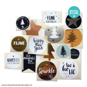 15 Stickers Kerst 6 assorti