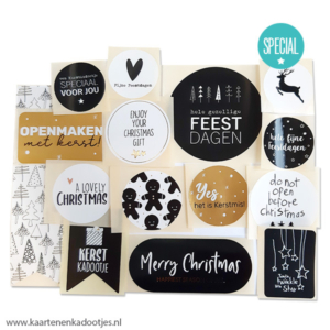 15 Stickers Kerst 4 assorti