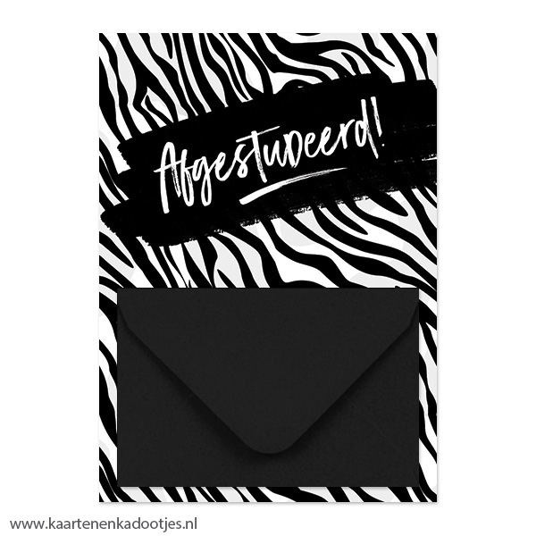 Geldkaart afgestudeerd zebra - diverse envelopkleuren - Afbeelding 3