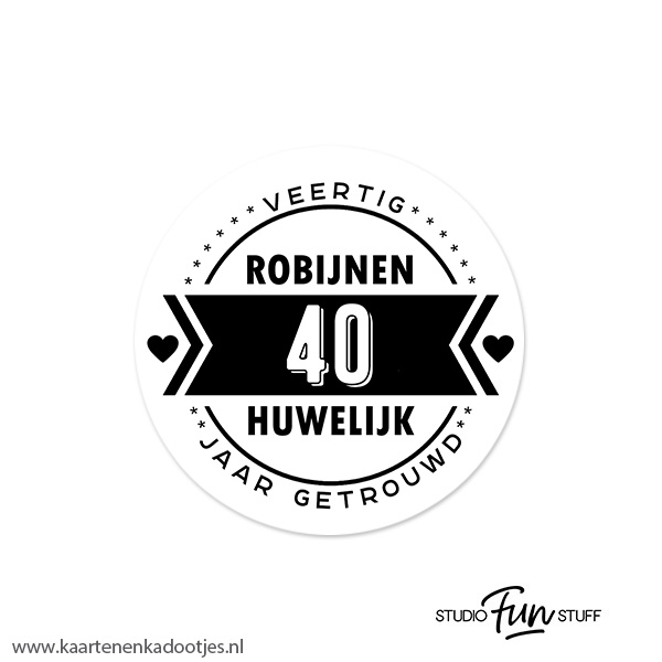 Goed opgeleid Antagonist berouw hebben 5 Stickers rond 51 mm 40 jaar getrouwd robijnen huwelijk - Kaarten en  Kadootjes