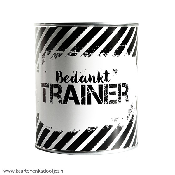 Kadoblik 750 ml bedankt trainer