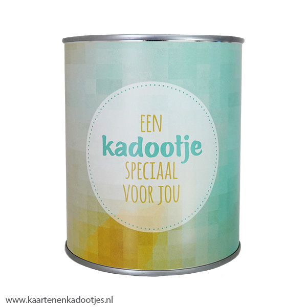 Kadoblik 750 ml een kadootje speciaal voor jou aqua/oker