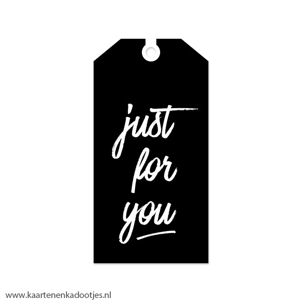 Kadolabel medium just for you zwart/wit