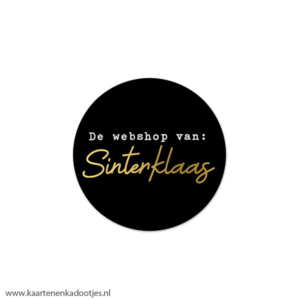 6 Stickers rond 40 mm de webshop van Sinterklaas goudfolie