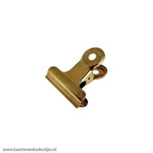 5 Bulldog clips 30 mm goud