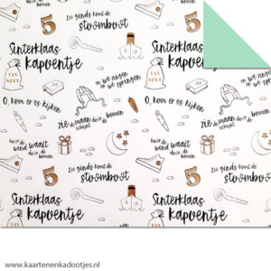 Kadopapier Sinterklaas Kapoentje goudfolie dubbelzijdig