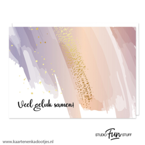 Kaart veel geluk samen verfstreken pastel