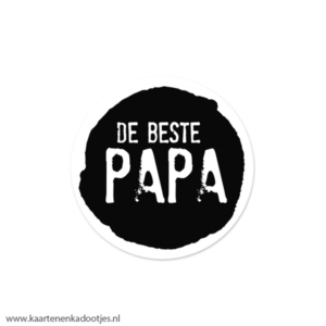 6 Stickers rond 45 mm de beste papa zwart/wit