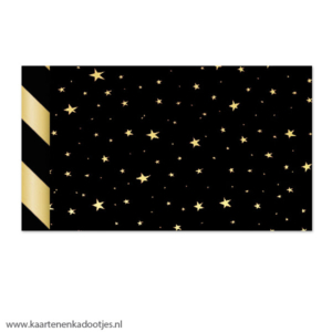 Kadozakje medium 12x19 cm little stars zwart/goudfolie