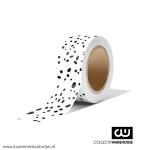 Washi tape new flow dots wit/zwart