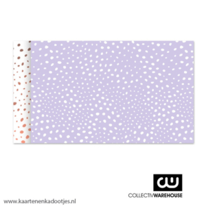 Kadozakje medium 12x19 cm flocks lila/wit