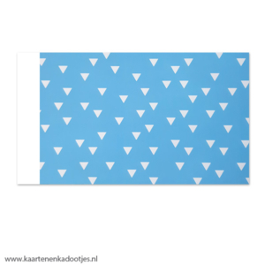 Kadozakje medium 12x19 cm driehoekjes blauw/wit