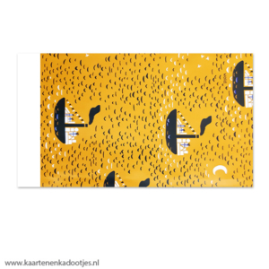 Kadozakje medium 12x19 cm zie ginds komt de stoomboot geel