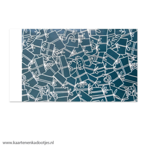 Kadozakje medium 12x19 cm waar zijn Sint en Piet petrol/wit