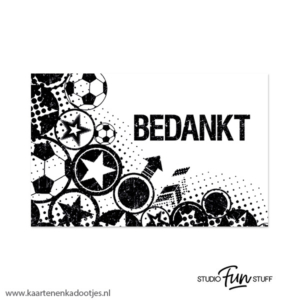 Kadokaartje rechthoek 85x55 mm bedankt voetbal