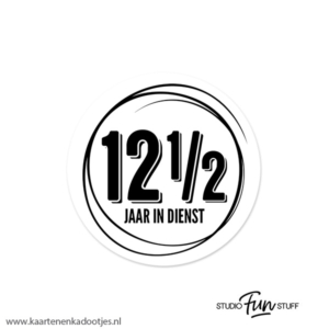 5 Stickers rond 51 mm 12½ jaar in dienst swirl