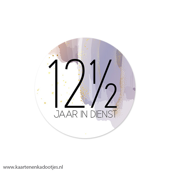 5 Stickers rond 51 mm 12½ jaar in dienst verfstreken lila/roest
