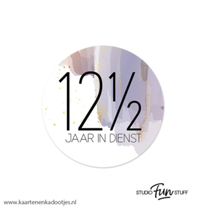 5 Stickers rond 51 mm 12½ jaar in dienst verfstreken lila/roest