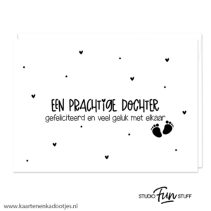 Kaart een prachtige dochter wit/zwart