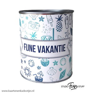 Kadoblik 750 ml fijne vakantie verloop van blauw naar aqua