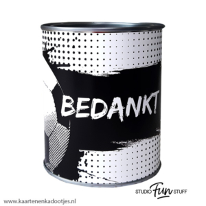 Kadoblik 750 ml bedankt voetbal