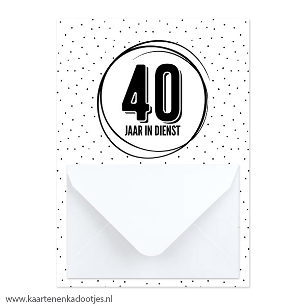 Geldkaart 40 jaar in dienst - diverse envelopkleuren - Afbeelding 3